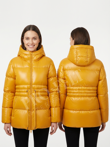 Chaqueta Acolchada Brillante Personalizada para Mujer, Abrigo de Invierno con Capucha, Chaqueta Acolchada Brillante, Cálida, de Manga Larga, Transpirable - Product Image 3