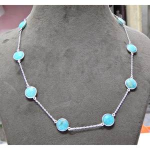 สร้อยคอเงินแท้ 925 ทำมือ พร้อมจี้อเมซอนไนต์ธรรมชาติ สำหรับสร้อยคอพลอย NL0089-GS - Product Image 1