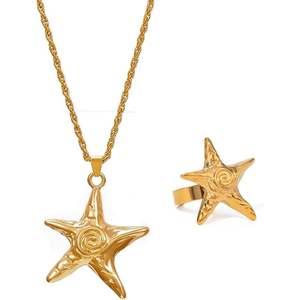 Collana da Donna Hijunmi con Ciondolo a Stella Marina in Lega Placcata Oro, Gioiello Estivo da Spiaggia e Oceano, Stile Nautico di Tendenza - Product Image 3