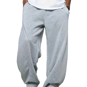 กางเกงขายาวเด็กผู้ชายสำหรับฤดูใบไม้ร่วงและฤดูหนาว ดีไซน์หล่อเท่ สไตล์ลำลอง แบบใหม่ เรียบง่าย ทรงตรง กางเกงสเวตแพนท์เด็กผู้ชาย ใช้งานได้หลากหลาย แบบชิ้นเดียว - Product Image 1