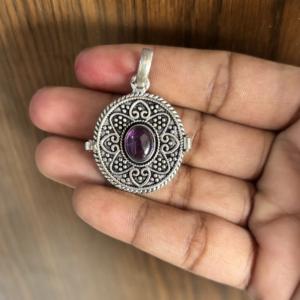 Dijes de Amatista Clásicos Plateados a la Moda al por Mayor, Joyería de Amatista Púrpura Confiable con Engaste de Latón - Product Image 2