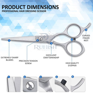 Tijeras de Peluquería Profesionales para Cortar y Recortar el Cabello, para Trabajo en Salón y Cuidado Personal en Casa - Product Image 5