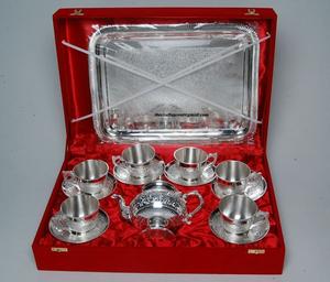 Custom Brass <b>Tea</b> <b>Cups</b> and <b>Saucers</b> Set of 6 Brass Silver and Gold Plated Vintage <b>Tea</b> <b>Cups</b> or <b>Saucers</b> With Tray or Velvet Box - Product Image 5