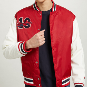 Chaqueta Varsity de Invierno con Cuello Alto, Manga Regular, Cierre de Cremallera, Logotipo Bordado, Satén de la Mejor Calidad, Proveedor OEM - Product Image 1