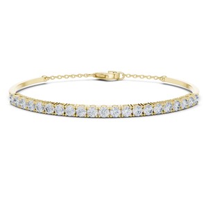 2.31 TCW Round Brilliant Cut Moissanite <b>Bangle</b> 925 <b>Sterling</b> <b>Silver</b> Bridal Fine Jewelry Wholesale Elegant Luxury Wedding <b>Bracelet</b> - Product Image 2