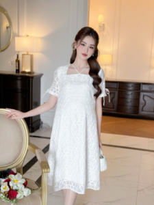 Vestido de maternidad absorbente de sudor anticontracción de verano de alta calidad tela suave y cómoda con buena absorbencia-Vietnam V971 - Product Image 3