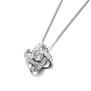 Collana con Ciondolo Infinito in Oro 14K, Cristalli Swarovski, Placcatura in Rodio, Opzioni in Oro Bianco e Rosa, Zirconi, Perle, Argento Sterling - Product Image 1