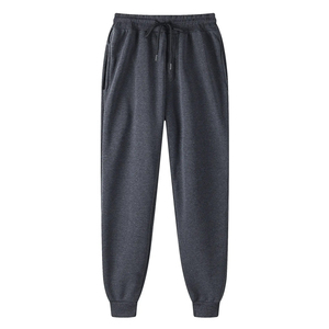 Logo personnalisé hommes taille haute décontracté Gym Jogging Sportswear nouveau coton polaire Joggers Joggers pantalon coupe ample plaine pantalons de survêtement - Product Image 1