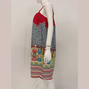 Mini robe d'été sans manches pour femmes Floral col carré sans manches robe d'été décontractée avec poches ODM chemise de nuit Chrysanta - Product Image 3