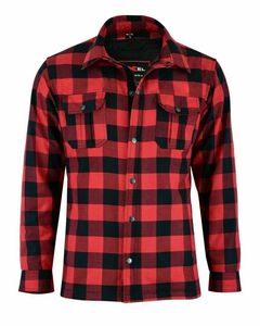 Mens Motorcycle Motorbike <b>Flannel</b> Shirt Lined With Safety Lining Biker <b>Jacket</b> CE Protection - Product Image 3