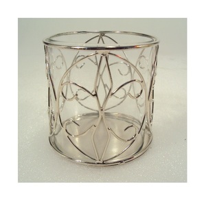 Die Cut Design Powder Coated Metal With <b>Red</b> Glass Hurricanes <b>Candle</b> Holder for Home Decorative Wedding Party Table Top Decor Use - Product Image 6