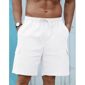 Pantalones cortos deportivos informales de verano 100% de algodón para hombre, pantalones cortos deportivos de Hip Hop de Color sólido para correr, logotipo personalizado, cordón suelto - Product Image 4