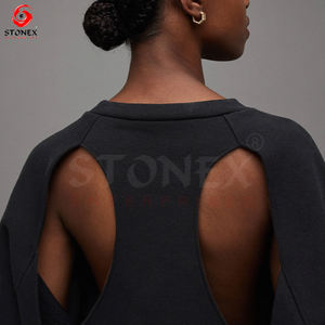 Sudadera estampada con estilo de alta calidad para mujer con elegante corte en la espalda ropa de invierno hecha a medida mejor diseño sudadera para mujer - Product Image 5