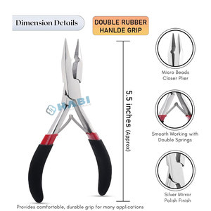 Outil de pince à extensions de cheveux professionnel Micro Ring Tape-in Long outil de joint réutilisable en acier inoxydable et en Silicone - Product Image 5