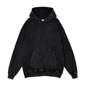 Sudaderas con capucha desgastadas lavadas con ácido con logotipo personalizado de servicio OEM para hombre, suministro directo de fábrica, sudaderas con capucha lavadas con ácido para hombre 2024 - Product Image 5