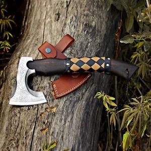 Hache Viking 14 de qualité industrielle Steel Craft International, lame en acier au carbone, tête de hache en bois, personnalisable pour le camping et la chasse - Product Image 6
