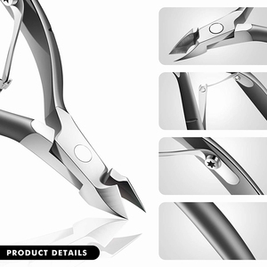 Pinzas para quitar la piel muerta fuerte de doble resorte Premium, cuchillas afiladas de punta fina curvada, pinzas para cutículas de uñas para dedos - Product Image 6