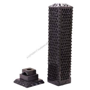 Exclusive Black Soapstone Jali Work <b>Incense</b> <b>Stick</b> Tower Square Spiritual Home Decor and Fragrance <b>Holder</b> - Product Image 4