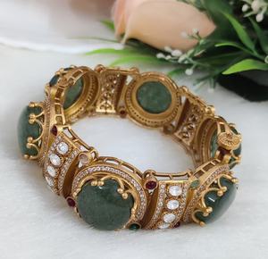 Brass Polki And Sabyasachi Inspired Openable <b>Bracelet</b> Premium Quality Latest Design Luxury <b>Bangle</b> <b>Bracelet</b> For Women Party Wear - Product Image 5