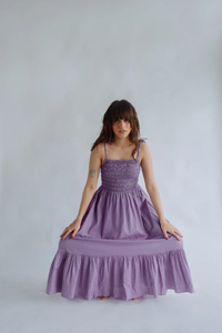 Verano Mujer Elegante Sin mangas Fumar Volantes Sexy Resort Wear Vestido largo de color sólido - Product Image 4