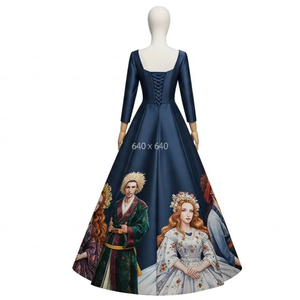 Robe de soirée formelle à col en V, anti-rides, en tissu polyester, imprimée numériquement, pour mariage, vente en gros - Product Image 5