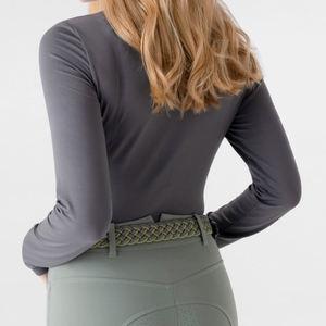 Camiseta de equitación para mujer, mezcla de algodón suave, top ecuestre informal de manga larga, camiseta cómoda para trabajar en la establa - Product Image 2