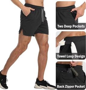 Short d'entraînement pour hommes 100% coton séchage rapide léger respirant confortable extensible anti-rides course à pied Jogging gymnastique exercice - Product Image 3