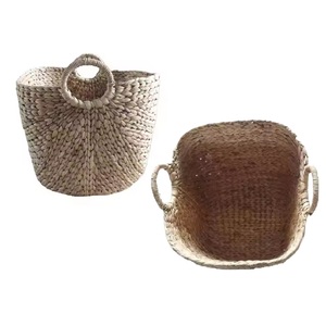 Wholesale Set of 3 Natural Vintage Water Hyacinth <b>Tall</b> Square <b>Storage</b> Baskets Sustainable Multifunction Organizer - Product Image 2