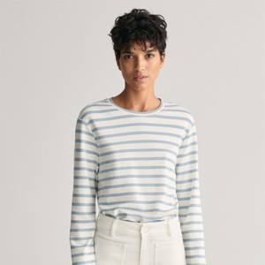 Camiseta informal de manga larga a rayas para mujer: suave, transpirable y perfecta para el uso diario y trajes relajados - Product Image 2