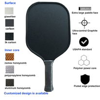 Paleta de Pickleball Rex de Grado Torneo, para Deportes en Interiores y Exteriores, HDPE, Fibra de Carbono, OEM, Personalizada - Product Image 4