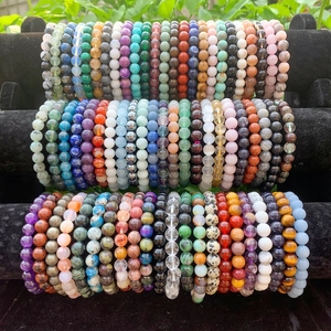 กำไลข้อมือหินคริสตัลหลากสีขนาด 6/8/10 มม. สำหรับคู่รัก ขายส่ง - Product Image 3