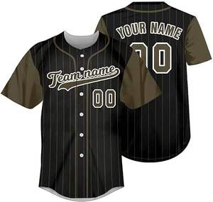 Maillot de baseball personnalisé à rayures, nom d'équipe personnalisé, numéro, uniforme sportif bicolore, respirant, doux, vêtements d'entraînement - Product Image 3