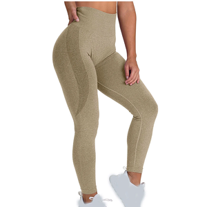 กางเกงเลกกิ้งโยคะเอวกลางสำหรับผู้หญิงกางเกงรัดรูปแบบปรับแต่งได้ - Product Image 6