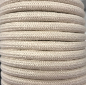 Bobina da 25 metri di cavo tessile decorativo in cotone beige (CIR62AL02) - Product Image 1