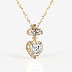 จี้เพชรทรงหัวใจเพาะเลี้ยงในห้องปฏิบัติการ ทอง 14K เครื่องประดับแฟชั่นพร้อมเสน่ห์ระดับพรีเมียม - Product Image 3