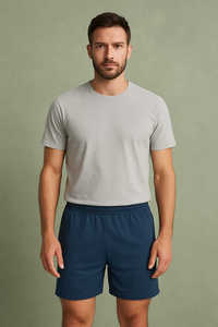 Pantalones cortos deportivos de hombre de forro polar de algodón y poliéster con logotipo en blanco personalizado, pantalones cortos de gimnasio de secado rápido para hombre - Product Image 4