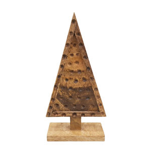 Sacs de rangement décoratifs en bois de manguier pour arbre de Noël de couleur naturelle pour festival et décoration de table - Product Image 1