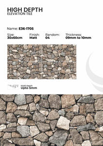 กระเบื้องพอร์ซเลนสำหรับผนังภายนอก ขนาด 300x600 มม. คุณภาพพรีเมียม สำหรับงานตกแต่งผนัง - Product Image 4