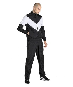 Customized logo unisex black and white pennal tracksuit Wholesale <b>Workout</b> Soccer Training <b>Jacket</b> Soccer Tracksuits With Zipper - Product Image 1