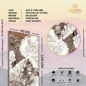 ภูเขาหิมะสุดหรูสำหรับห้องน้ำห้องนั่งเล่นกระเบื้องปูพื้น3D เงางาม600*1200พอร์ซเลนเซรามิกยูโร - Product Image 2