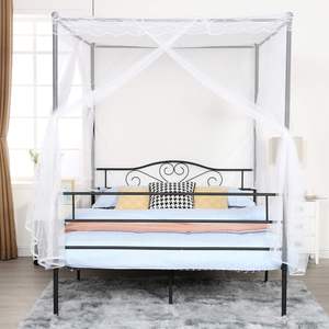 TRIHO-Cama de plataforma de acero con base de listón de soporte fuerte, marco de cama de acero con esquina redonda, herramienta libre, libre de - Product Image 4