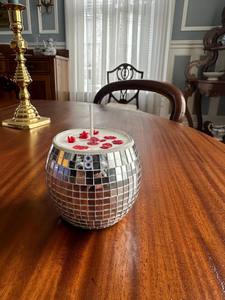 Luxury Style Home Decoration European Style Unique Handmade Mosaic Candle Round Bottom Bowl Glass Candle Jar <b>Tea</b> <b>Light</b> - Product Image 6