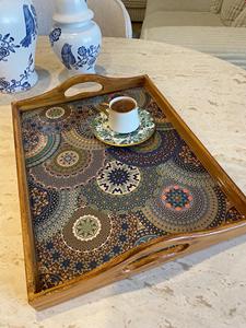 Bandeja de Servicio de Diseño con Recubrimiento de Esmalte de Madera MDF, Bandeja de Mesa de Alta Calidad para Hoteles y Restaurantes - Product Image 1