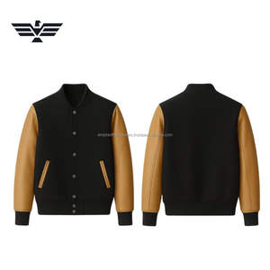 Chaqueta Universitaria de Invierno para Hombre con Cuello Alto y Revestimiento Personalizado |   Combinación de Colores Personalizada y Estilo Bomber de Béisbol Letterman - Product Image 5