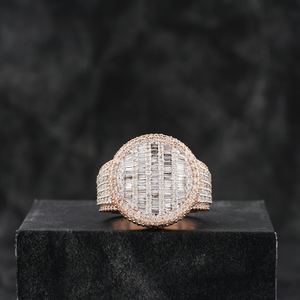 Anillo de Hip Hop de oro de 10K, 14 y 18K para hombre de lujo, hielo de moda VVS, bisutería con alfabeto redondeado de diamante Natural completo para bodas - Product Image 4