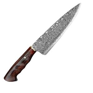 Vente en gros de commandes en gros personnalisées OEM ODM couteau de chef de cuisine en acier damassé fait à la main professionnel avec étui en cuir - Product Image 2