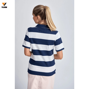 100% polos de algodón para mujer estilo personalizado Casual liso manga corta bordado Jersey transpirable Polo cuello Logo camisetas - Product Image 3
