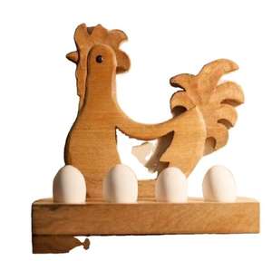 Handmade <b>Wooden</b> Egg Tray Latest Counter Top Egg Storage <b>Rack</b> Versatile for Kitchen & Refrigerator Egg Holder - Product Image 6