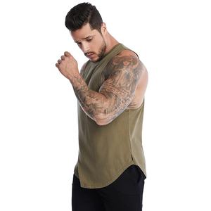 Camisetas sin mangas de algodón de alta calidad para hombre, ropa de gimnasio con logotipo personalizado, estampado de Color sólido, decoración, bolsillo, informal, OEM - Product Image 4