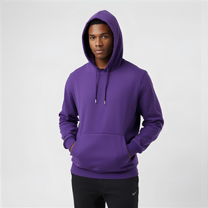 Sudadera con capucha morada para Hombre | Sudadera con capucha polar personalizada con bolsillo canguro y opciones de logotipo OEM/ODM - Product Image 6